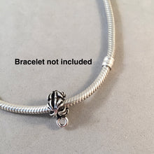 Load image into Gallery viewer, Open Crisscross Motif CONVERTER BEAD For Charm Bracelet .925 Sterling Silver Works for Pandora, European &amp; many Bangle style bracelets FD15