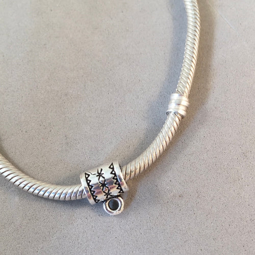 Wire Wrap Motif CONVERTER BEAD For Charm Bracelet .925 Sterling Silver Works for Pandora, European & many Bangle style bracelets FD10