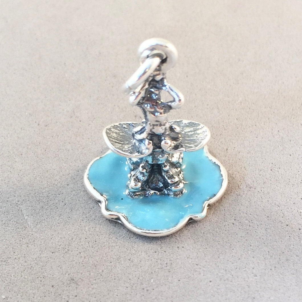 TRITON FOUNTAIN Enamel .925 Sterling Silver Charm Pendant Europe Rome Italy Fontana del Tritone Piazza Barberini Bernini Italian TI20E