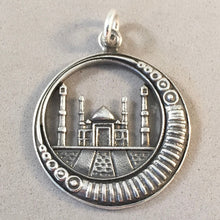 Load image into Gallery viewer, TAJ MAHAL Oversized .925 Sterling Silver Charm Pendant Circle Crescent Agra India Palace TA51