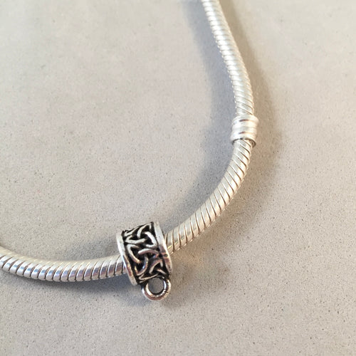 Celtic Trinity Knot CONVERTER BEAD For Charm Bracelet .925 Sterling Silver Works for Pandora, European and many Bangle style bracelets FD11