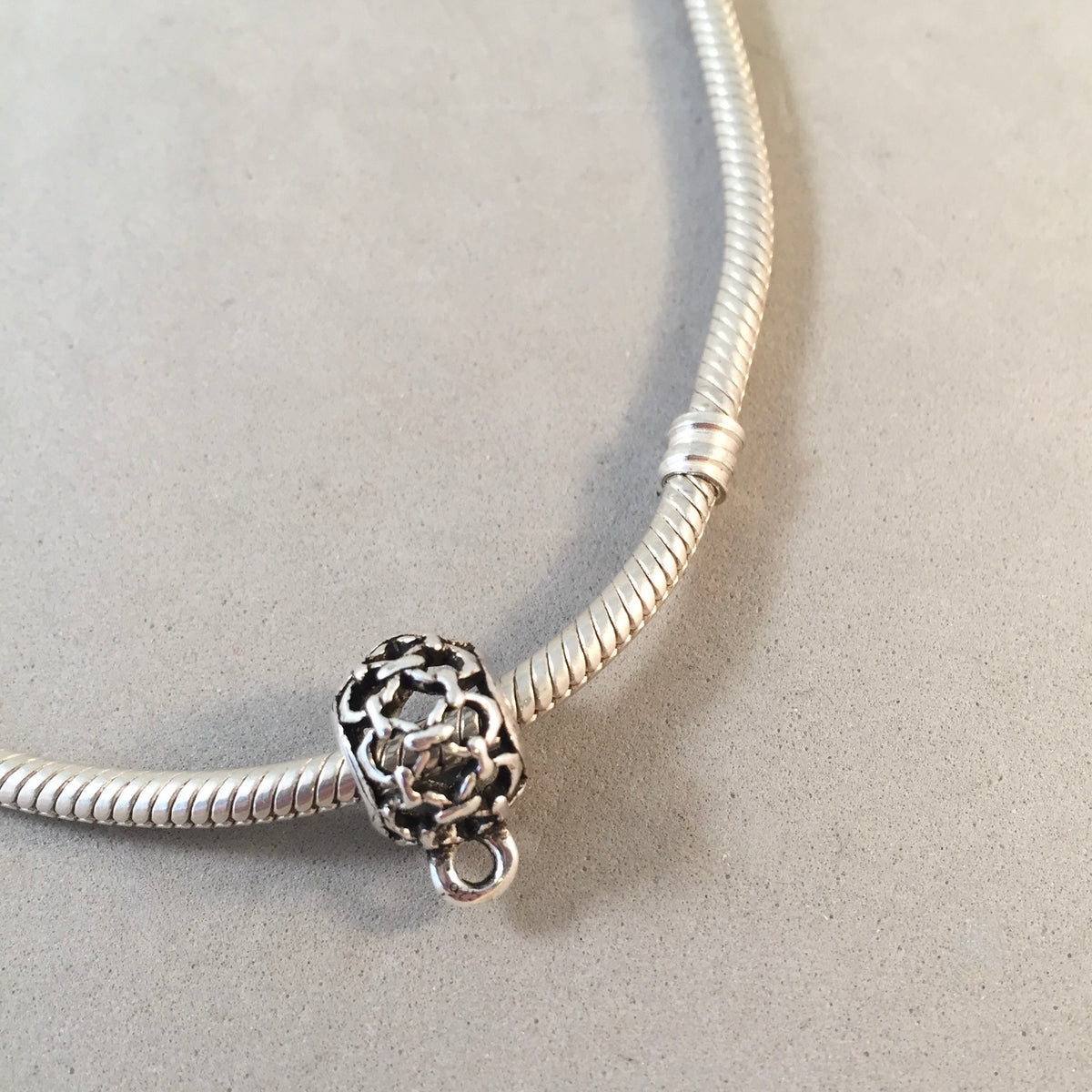 Open Chain Link Ball CONVERTER BEAD For Charm Bracelet .925 Sterling S ...