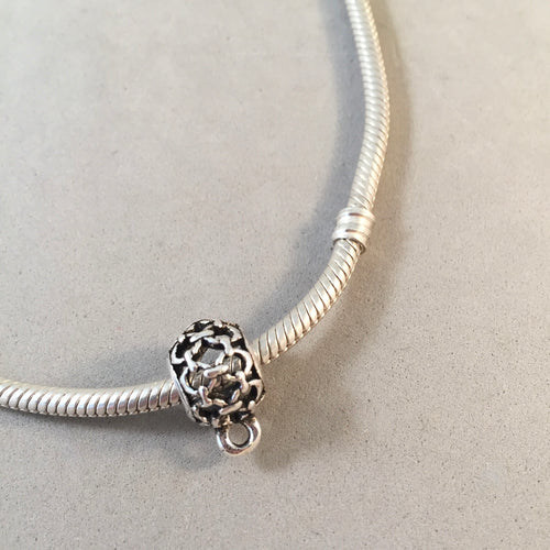 Open Chain Link Ball CONVERTER BEAD For Charm Bracelet .925 Sterling Silver Works for Pandora, European & many Bangle style bracelets FD14
