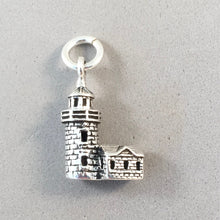 Load image into Gallery viewer, BASS HARBOR HEAD Lighthouse .925 Sterling Silver Charm Pendant Souvenir Acadia National Park Maine PM66