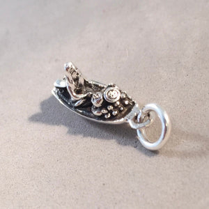 FLOATING MARKET .925 Sterling Silver 3-D Charm Pendant Boat Bangkok Thailand Damnoen Saduak TA49