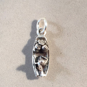 FLOATING MARKET .925 Sterling Silver 3-D Charm Pendant Boat Bangkok Thailand Damnoen Saduak TA49