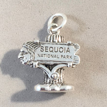 Load image into Gallery viewer, SEQUOIA NATIONAL PARK Entrance Sign 3-D Large .925 Sterling Silver 3-D Charm Pendant California General Sherman Grant Giant PM67