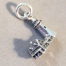 Load image into Gallery viewer, PEMAQUID POINT Lighthouse Small .925 Sterling Silver Charm Pendant Souvenir Maine TU57