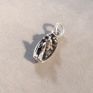 FLOATING MARKET .925 Sterling Silver 3-D Charm Pendant Boat Bangkok Thailand Damnoen Saduak TA49