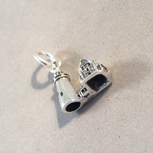 Load image into Gallery viewer, PEMAQUID POINT Lighthouse Small .925 Sterling Silver Charm Pendant Souvenir Maine TU57