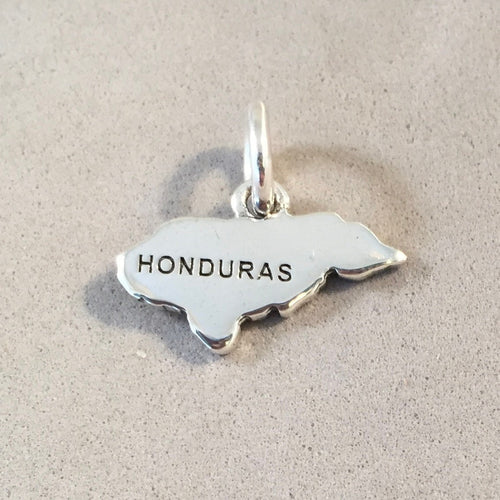 HONDURAS MAP .925 Sterling Silver Charm Pendant Roatan Tegucigalpa South America Country Souvenir CT18-HD