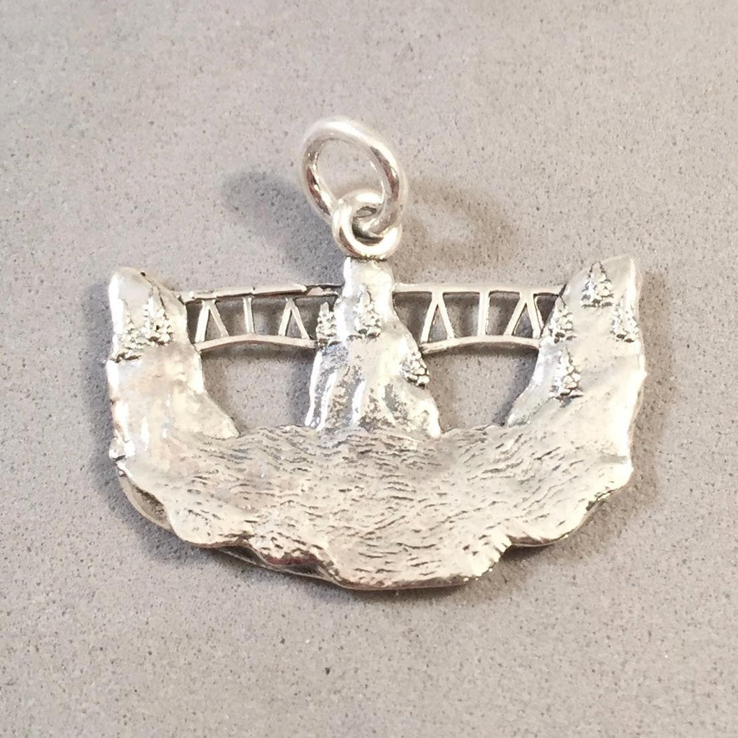 DECEPTION PASS .925 Sterling Silver Charm Pendant Washington State Park Souvenir NW20