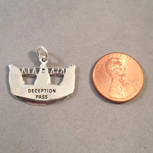 Load image into Gallery viewer, DECEPTION PASS .925 Sterling Silver Charm Pendant Washington State Park Souvenir NW20