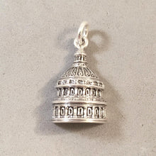 Load image into Gallery viewer, CAPITAL DOME .925 Sterling Silver 3-D Charm Pendant Landmark United States Washington DC Government Travel TY21