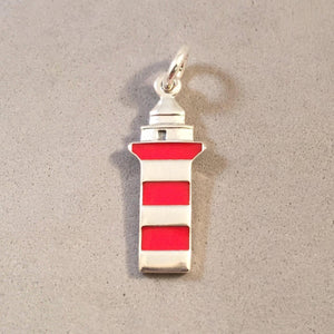 HILTON HEAD Enamel .925 Sterling Silver Charm Pendant Harbour Town Island Marina South Carolina TU58