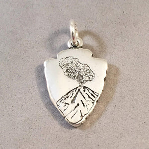 LASSEN VOLCANIC National Park Arrowhead .925 Sterling Silver Charm Pendant California NA14