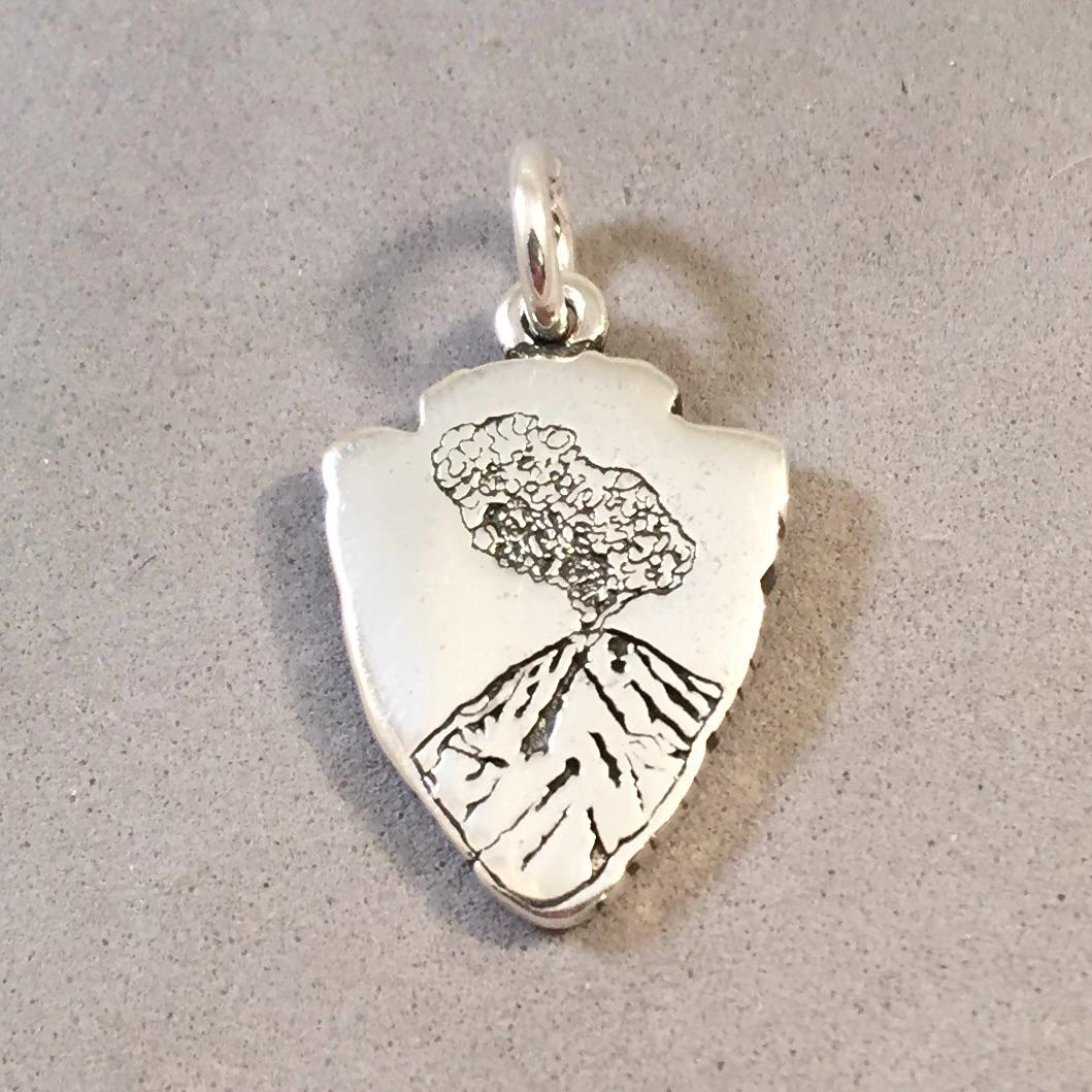 LASSEN VOLCANIC National Park Arrowhead .925 Sterling Silver Charm Pendant California NA14