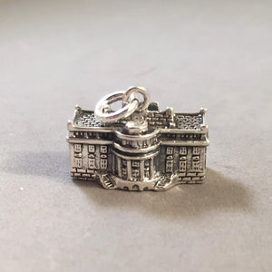 WHITE HOUSE Detailed .925 Sterling Silver 3-D Charm Pendant Landmark Washington DC Government President Residence Travel TY20