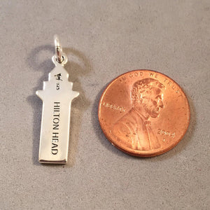 HILTON HEAD Enamel .925 Sterling Silver Charm Pendant Harbour Town Island Marina South Carolina TU58