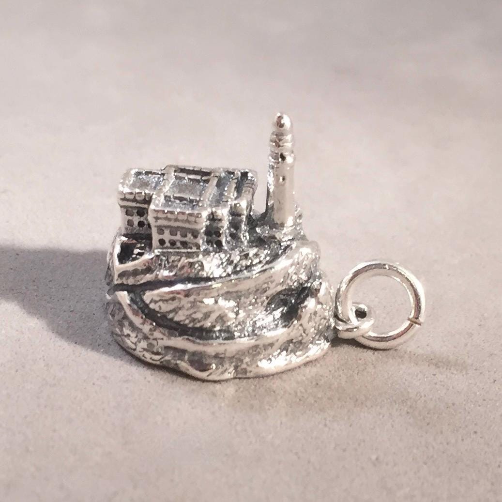 ALCATRAZ ISLAND .925 Sterling Silver Charm Pendant National