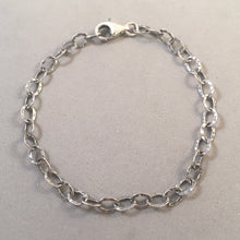 Load image into Gallery viewer, CHARM BRACELET Light Oxidized Lobster Clasp .925 Sterling Silver Starter Bracelet CB14