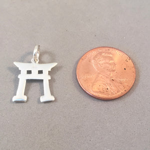 TORII GATE .925 Sterling Silver 3-D Charm Pendant Japan Japanese Temple Shinto Shrine Asia TA06