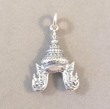 Load image into Gallery viewer, THAI HEADDRESS .925 Sterling Silver 3-D Charm Pendant Siamese Dancer Costume Hat Thailand ta17