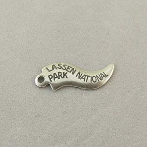 NATIONAL PARK & MONUMENT Nickel Silver Charm Flag/Banner/Tag Not 925 Sterling