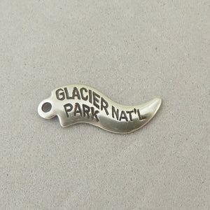 NATIONAL PARK & MONUMENT Nickel Silver Charm Flag/Banner/Tag Not 925 Sterling