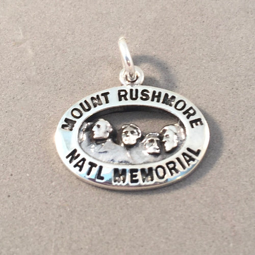 MOUNT RUSHMORE National Memorial .925 Sterling Silver Charm Pendant Mt. Monument Park SD pm14