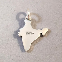 Load image into Gallery viewer, INDIA MAP .925 Sterling Silver Charm Pendant Country Delhi Mumbai BombaySouvenir CT18-IN