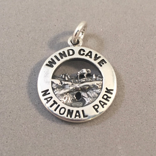 WIND CAVE National Park .925 Sterling Silver Charm Pendant South Dakota Black Hills np51