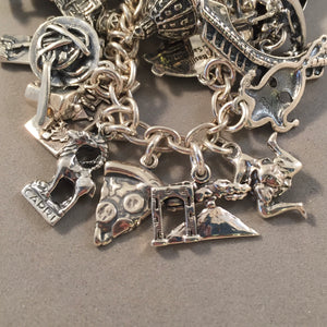 ALL THINGS ITALY .925 Sterling Silver Travel Souvenir Charm Bracelet Rome Florence Venice and More!
