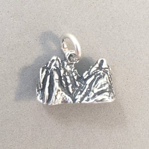 BADLANDS 3-D .925 Sterling Silver Charm Pendant National Park South Dakota Travel Tourist Hike pm12