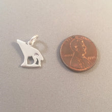 Load image into Gallery viewer, HOWLING COYOTE .925 Sterling Silver Charm Pendant Wolf Dog Old West Animal DS11