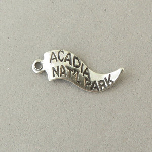 NATIONAL PARK & MONUMENT Nickel Silver Charm Flag/Banner/Tag Not 925 Sterling