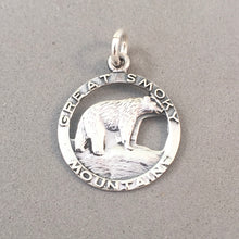 Load image into Gallery viewer, GREAT SMOKY MOUNTAINS Bear Charm .925 Sterling Silver National Park NC TN Travel Pendant  pm33