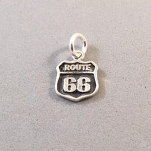 Load image into Gallery viewer, ROUTE 66 SIGN .925 Sterling Silver 3-D Charm Pendant Highway Get Your Kicks Road Trip Car tw04