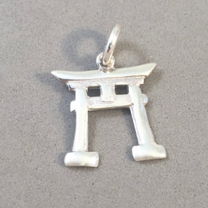 TORII GATE .925 Sterling Silver 3-D Charm Pendant Japan Japanese Temple Shinto Shrine Asia TA06