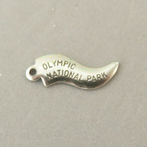 NATIONAL PARK & MONUMENT Nickel Silver Charm Flag/Banner/Tag Not 925 Sterling