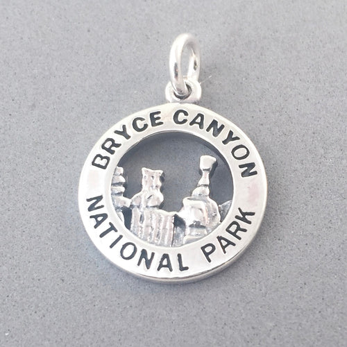 BRYCE CANYON National Park .925 Sterling Silver Charm Pendant Utah Hoodoo Traveling Kings np44