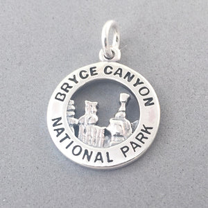 BRYCE CANYON National Park .925 Sterling Silver Charm Pendant Utah Hoodoo Traveling Kings np44