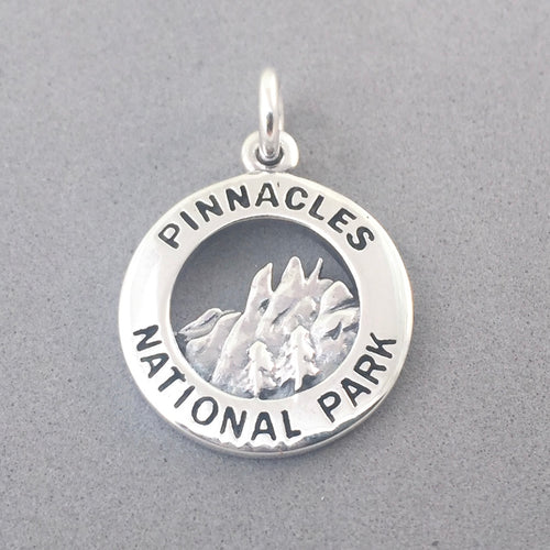 PINNACLES National Park .925 Sterling Silver Charm Pendant CA Monument High Peaks Old Trail np48