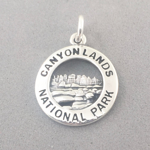 CANYONLANDS National Park .925 Sterling Silver Charm Pendant Utah The Needles Canyon Lands np46