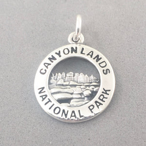 CANYONLANDS National Park .925 Sterling Silver Charm Pendant Utah The Needles Canyon Lands np46