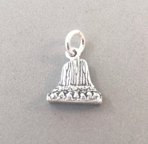 DEVILS TOWER .925 Sterling Silver Charm Pendant National Monument Bear Lodge Park WY pm09