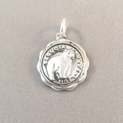 SEQUOIA National Park BEAR .925 Sterling Silver Charm Pendant CA General Sherman Grant pm41