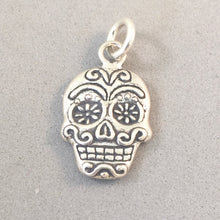 Load image into Gallery viewer, SUGAR SKULL .925 Sterling Silver Charm Pendant Mexico Day Dead Dia Muertos Calavera TM05