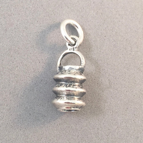 LANTERN .925 Sterling Silver 3-D Charm Pendant Chinese Japan Paper Garden China Town ta05