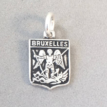 Load image into Gallery viewer, BRUXELLES .925 Sterling Silver Charm Pendant Brussels Belgium Travel Shield Coat of Arms td07